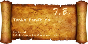 Tanka Benáta névjegykártya